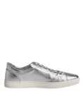 Bild in Galerie-Betrachter laden, Dolce & Gabbana Silver London Low Top Leather Sneakers Shoes
