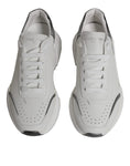 Load image into Gallery viewer, Dolce & Gabbana White Silver DAYMASTER Leather Sneakers Shoes
