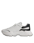 Load image into Gallery viewer, Dolce & Gabbana White Silver DAYMASTER Leather Sneakers Shoes
