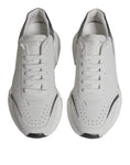 Bild in Galerie-Betrachter laden, Dolce & Gabbana White Silver DAYMASTER Leather Sneakers Shoes
