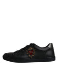 Bild in Galerie-Betrachter laden, Dolce & Gabbana Black Leather London Heart Men Sneakers Shoes
