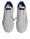 Bild in Galerie-Betrachter laden, Dolce & Gabbana White Blue Portofino Low Top Sneakers Shoes
