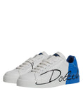 Bild in Galerie-Betrachter laden, Dolce & Gabbana White Blue Portofino Low Top Sneakers Shoes
