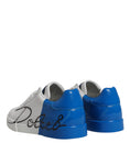 Bild in Galerie-Betrachter laden, Dolce & Gabbana White Blue Portofino Low Top Sneakers Shoes
