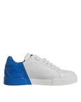 Bild in Galerie-Betrachter laden, Dolce & Gabbana White Blue Portofino Low Top Sneakers Shoes
