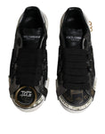 Bild in Galerie-Betrachter laden, Dolce & Gabbana Black White Portofino Low Top Sneakers Shoes
