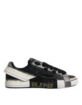 Bild in Galerie-Betrachter laden, Dolce & Gabbana Black White Portofino Low Top Sneakers Shoes
