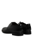 Bild in Galerie-Betrachter laden, Dolce & Gabbana Black Leather Derby Wingtip Formal Shoes
