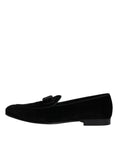 Load image into Gallery viewer, Dolce & Gabbana Black Velvet Loafers Formal Men Dress Shoes
