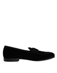 Load image into Gallery viewer, Dolce & Gabbana Black Velvet Loafers Formal Men Dress Shoes
