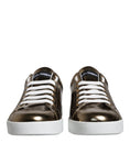 Bild in Galerie-Betrachter laden, Dolce & Gabbana Gold Leather Logo Portofino Men Sneaker Shoes
