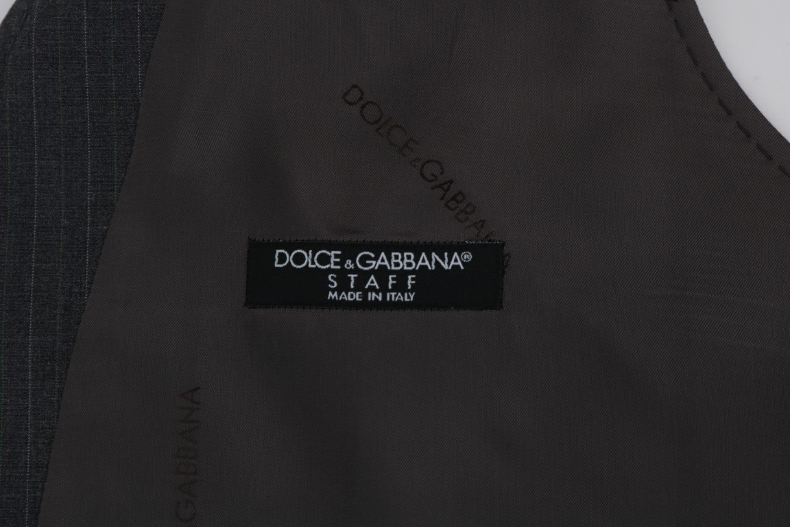 Dolce & Gabbana Elegante gestreifte graue Weste