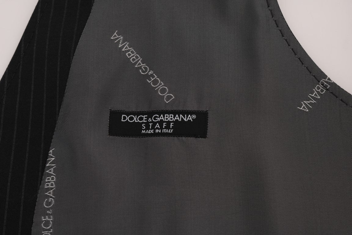 Dolce & Gabbana Elegante gestreifte graue Weste