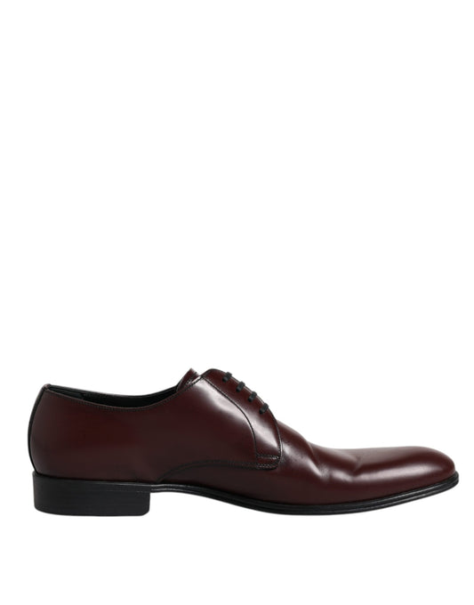 Dolce & Gabbana Brown Leather Derby Formal Men Dress Shoes