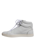 Bild in Galerie-Betrachter laden, Dolce & Gabbana White Leather Mid Top Men Sneakers Shoes
