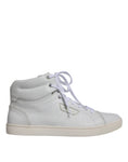 Bild in Galerie-Betrachter laden, Dolce & Gabbana White Leather Mid Top Men Sneakers Shoes
