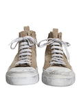 Bild in Galerie-Betrachter laden, Dolce & Gabbana Beige White Canvas High Top Sneakers Shoes
