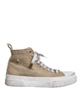 Bild in Galerie-Betrachter laden, Dolce & Gabbana Beige White Canvas High Top Sneakers Shoes
