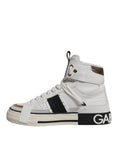 Bild in Galerie-Betrachter laden, Dolce & Gabbana White Leather High Top Men Sneakers Shoes
