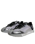 Bild in Galerie-Betrachter laden, Dolce & Gabbana Silver Black Nylon NS1 Low Top Sneakers Shoes
