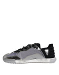 Bild in Galerie-Betrachter laden, Dolce & Gabbana Silver Black Nylon NS1 Low Top Sneakers Shoes
