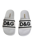 Bild in Galerie-Betrachter laden, Dolce & Gabbana White Rubber Slides Sandals Beachwear Shoes
