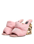 Bild in Galerie-Betrachter laden, Dolce & Gabbana Pink Quilted DG Heel Slide Sandals Shoes
