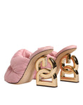 Bild in Galerie-Betrachter laden, Dolce & Gabbana Pink Quilted DG Heel Slide Sandals Shoes
