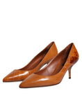 Bild in Galerie-Betrachter laden, Dolce & Gabbana Brown Leather Kitten Heels Pumps Shoes
