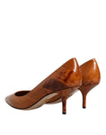 Bild in Galerie-Betrachter laden, Dolce & Gabbana Brown Leather Kitten Heels Pumps Shoes
