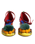 Load image into Gallery viewer, Dolce & Gabbana Multicolor Carretto Crystal Fur Sandals Shoes
