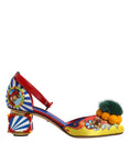 Load image into Gallery viewer, Dolce & Gabbana Multicolor Carretto Crystal Fur Sandals Shoes
