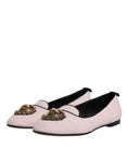 Load image into Gallery viewer, Dolce & Gabbana Light Pink Velvet Slip On Loafers Flats Shoes
