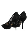 Load image into Gallery viewer, Dolce & Gabbana Black Mesh Mary Jane Crystal Heel Pump Shoes
