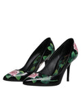 Load image into Gallery viewer, Dolce & Gabbana Black Floral Print High Heels Pumps Shoes
