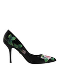 Load image into Gallery viewer, Dolce & Gabbana Black Floral Print High Heels Pumps Shoes
