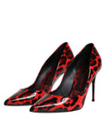 Load image into Gallery viewer, Dolce & Gabbana Red Leopard Leather Stiletto High Heels Pumps Shoes
