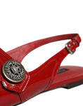 Resmi galeri görüntüleyiciye yükleyin, Dolce & Gabbana Red Leather Slingback Flats Sandals Shoes
