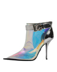 Resmi galeri görüntüleyiciye yükleyin, Dolce & Gabbana Shoes Silver Iridescent Pointed Short Boots
