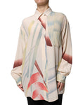 Bild in Galerie-Betrachter laden, Etro Beige Printed Collared Buttoned Long Sleeves Blouse Top
