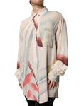 Bild in Galerie-Betrachter laden, Etro Beige Printed Collared Buttoned Long Sleeves Blouse Top
