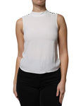 Bild in Galerie-Betrachter laden, Patrizia Pepe White Mock Neckline Sleeveless Tank Blouse Top
