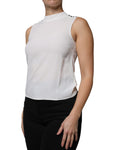 Bild in Galerie-Betrachter laden, Patrizia Pepe White Mock Neckline Sleeveless Tank Blouse Top
