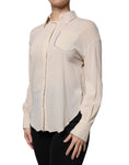 Bild in Galerie-Betrachter laden, Brunello Cucinelli Beige Silk Blend Collared Button Down Top
