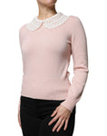 Bild in Galerie-Betrachter laden, Dolce & Gabbana Pink Cashmere Collar Knitted Long Sleeves Top
