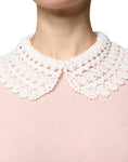 Bild in Galerie-Betrachter laden, Dolce & Gabbana Pink Cashmere Collar Knitted Long Sleeves Top
