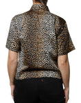 Bild in Galerie-Betrachter laden, Dolce & Gabbana Brown Leopard Print Short Sleeves Blouse Top
