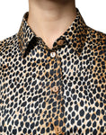 Bild in Galerie-Betrachter laden, Dolce & Gabbana Brown Leopard Print Short Sleeves Blouse Top
