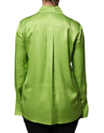 Bild in Galerie-Betrachter laden, Patrizia Pepe Green Viscose Long Sleeves Collared Blouse Top
