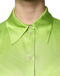 Bild in Galerie-Betrachter laden, Patrizia Pepe Green Viscose Long Sleeves Collared Blouse Top
